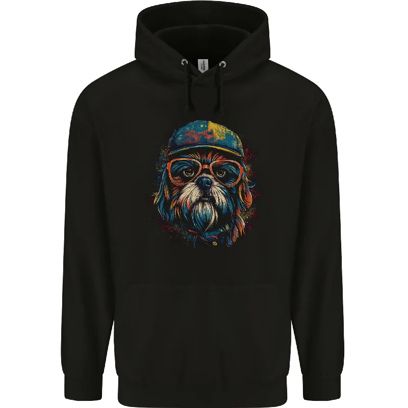 A Cool Shih Tzu Dog Mens 80% Cotton Hoodie