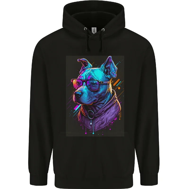 A Cool Staffy Staffordshire Bull Terrier Dog Mens 80% Cotton Hoodie