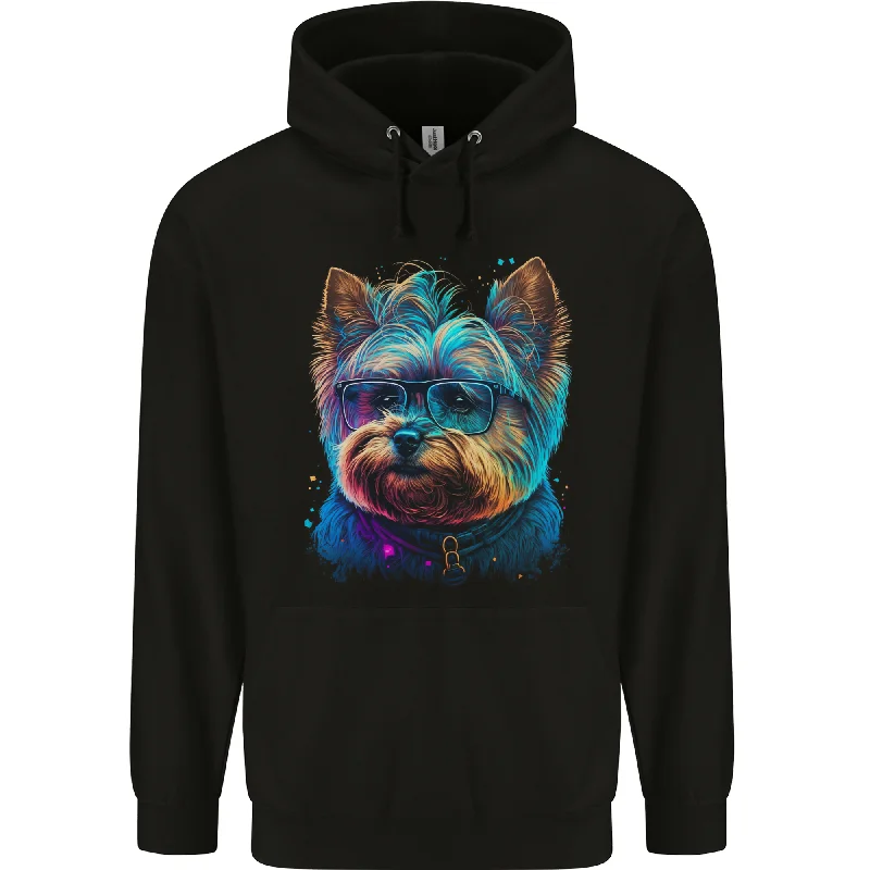 A Cool Yorkie Yorkshire Terrier Male Dog Mens 80% Cotton Hoodie