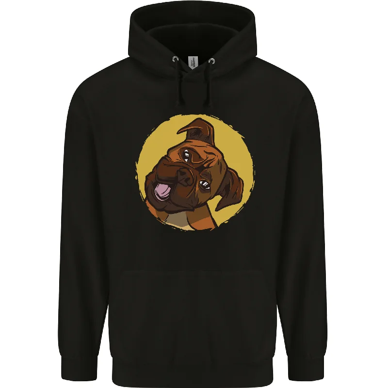 A Cute Boxer Dog Puppy Mens 80% Cotton Hoodie