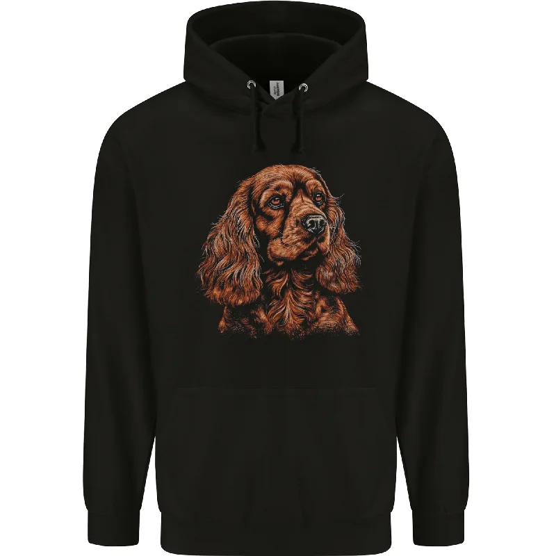 A Cute Cocker Spaniel Dog Mens 80% Cotton Hoodie