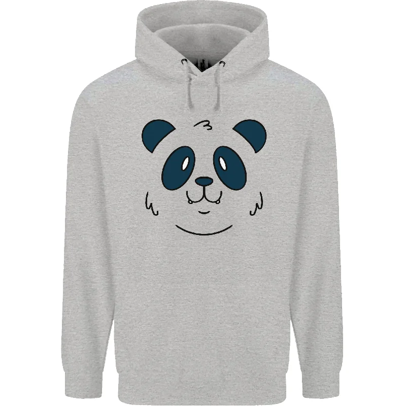 A Cute Panda Bear Face Mens 80% Cotton Hoodie