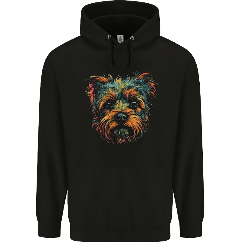 A Cute Yorkshire Terrier Dog Mens 80% Cotton Hoodie