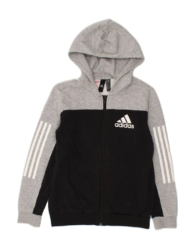 ADIDAS Boys Graphic Zip Hoodie Sweater 11-12 Years Black Colourblock Hoodie with Puffed Sleeves Voluminous Trendy ADIDAS Boys Graphic Zip Hoodie Sweater 11-12 Years Black Colourblock Hoodie with Puffed Sleeves Voluminous Trendy
