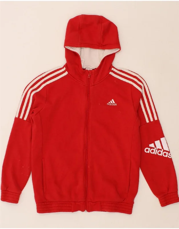 ADIDAS Boys Graphic Zip Hoodie Sweater 13-14 Years Red Cotton Hoodie with Oversized Fit Loose Comfortable ADIDAS Boys Graphic Zip Hoodie Sweater 13-14 Years Red Cotton Hoodie with Oversized Fit Loose Comfortable