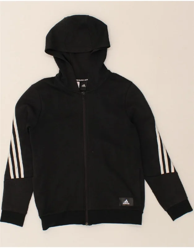 ADIDAS Boys Zip Hoodie Sweater 11-12 Years Black Polyester Hoodie with Metallic Shiny Futuristic ADIDAS Boys Zip Hoodie Sweater 11-12 Years Black Polyester Hoodie with Metallic Shiny Futuristic