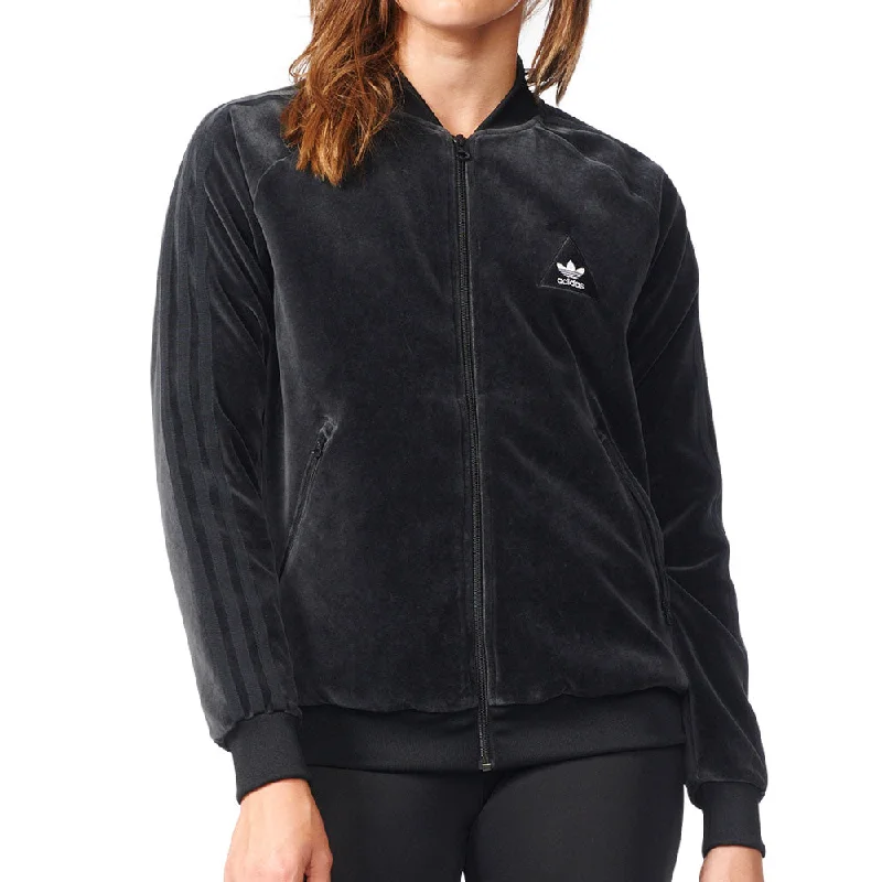 Adidas Originals Pharrell Williams HU Superstar Women's Jacket Black Notch Collar Peter Pan Collar Cowl Neck Adidas Originals Pharrell Williams HU Superstar Women's Jacket Black Notch Collar Peter Pan Collar Cowl Neck