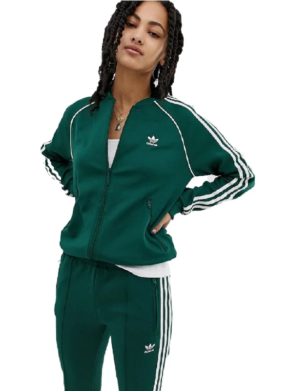Adidas SST Full Zip Women"s Track Jacket Green Tiered Jacket Buttoned Jacket Zippered Jacket Adidas SST Full Zip Women"s Track Jacket Green Tiered Jacket Buttoned Jacket Zippered Jacket