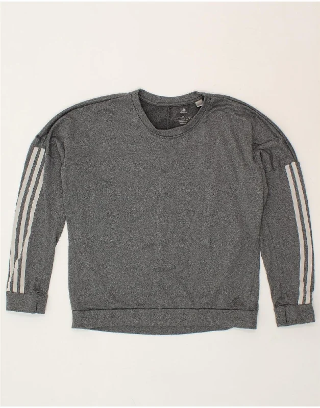 ADIDAS Womens Sweatshirt Jumper UK 16/18 Large Grey Polyester Hoodie with Color Block Contrast Stylish ADIDAS Womens Sweatshirt Jumper UK 16/18 Large Grey Polyester Hoodie with Color Block Contrast Stylish