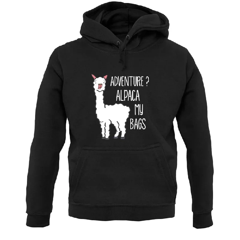 Adventure Alpaca My Bags Unisex Hoodie Hoodie with Hem Patch Decorative Personalized Adventure Alpaca My Bags Unisex Hoodie Hoodie with Hem Patch Decorative Personalized