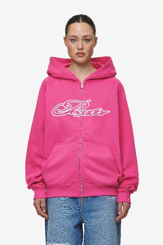 Anna Oversized Sweat Jacket Washed Digital Pink