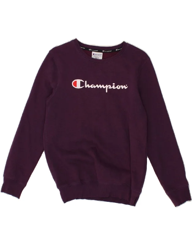 CHAMPION Girls Graphic Sweatshirt Jumper 11-12 Years Purple Cotton Hoodie with Relaxed Fit Easy Casual CHAMPION Girls Graphic Sweatshirt Jumper 11-12 Years Purple Cotton Hoodie with Relaxed Fit Easy Casual