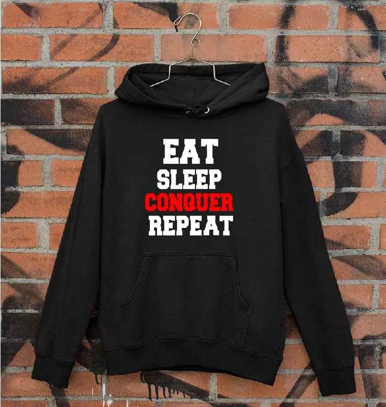 eat sleep conquer repeat Unisex Hoodie for Men/Women Hoodie with Ribbed Hem Stretchable Secure eat sleep conquer repeat Unisex Hoodie for Men/Women Hoodie with Ribbed Hem Stretchable Secure