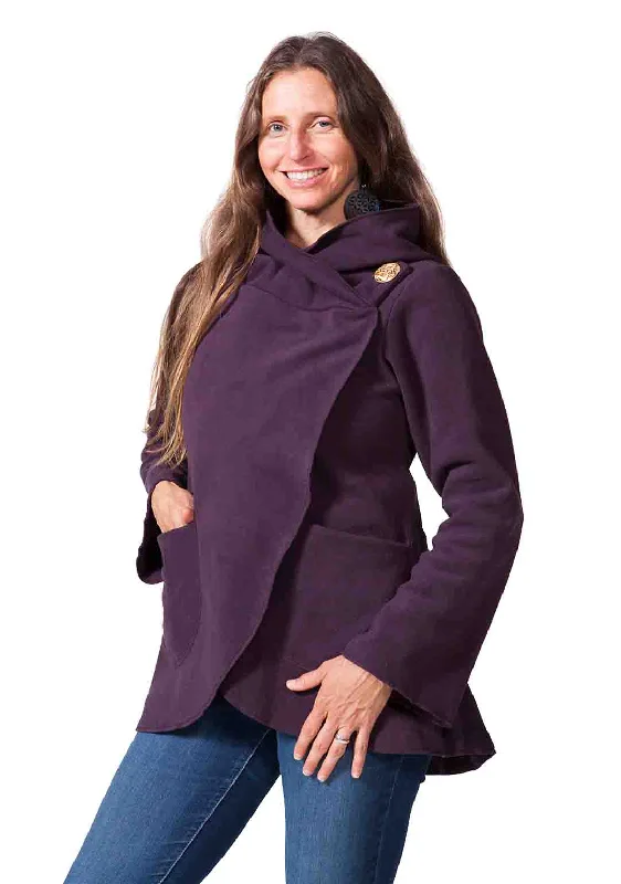 Fleecia Jacket Boat Neck Shawl Collar Notched Collar