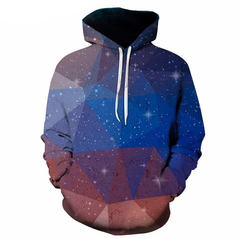 Geometric Space Art Hoodie Hoodie with Hem Drawcord Adjustable Customizable