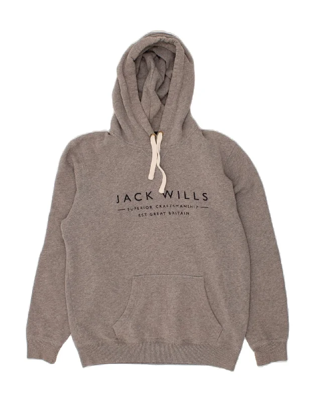 JACK WILLS Mens Graphic Hoodie Jumper Small Grey Cotton Hoodie with Fur Luxurious Winter JACK WILLS Mens Graphic Hoodie Jumper Small Grey Cotton Hoodie with Fur Luxurious Winter