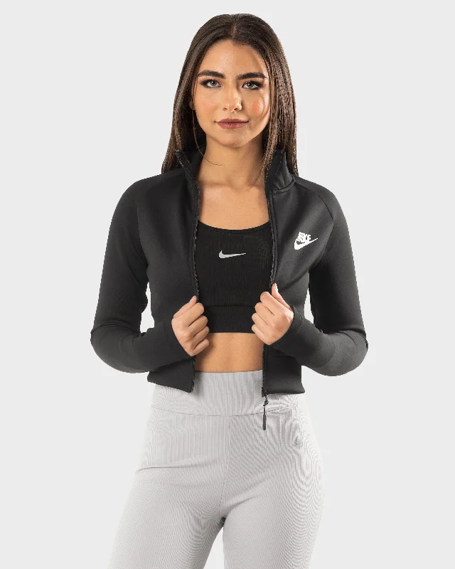 CROPPED BLACK JACKET NIKE Oversized Jacket Tailored Jacket Straight Jacket
