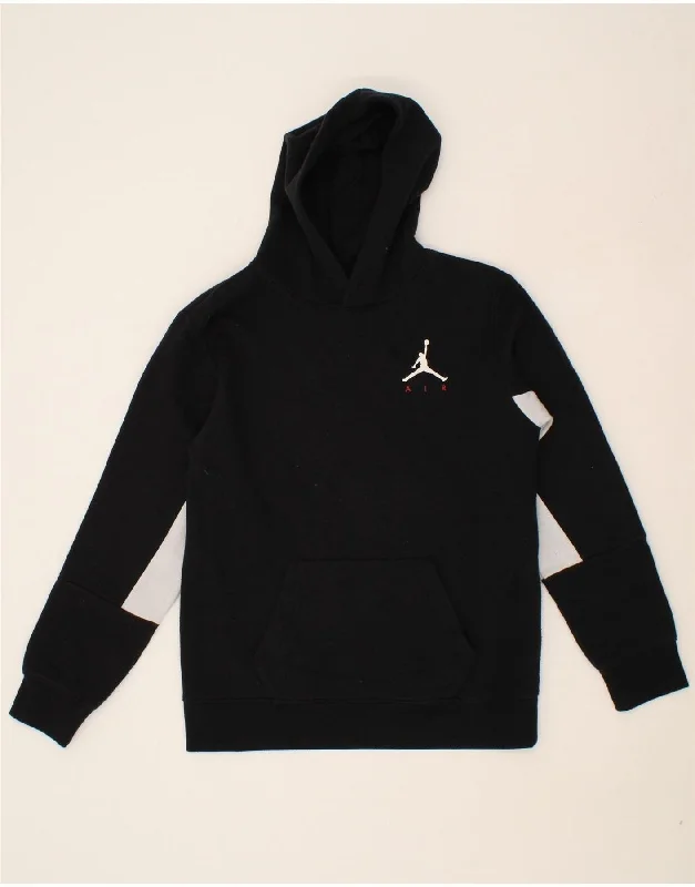 JORDAN Boys Graphic Hoodie Jumper 13-14 Years Black Cotton Hoodie with Full-Zip Functional Layering JORDAN Boys Graphic Hoodie Jumper 13-14 Years Black Cotton Hoodie with Full-Zip Functional Layering