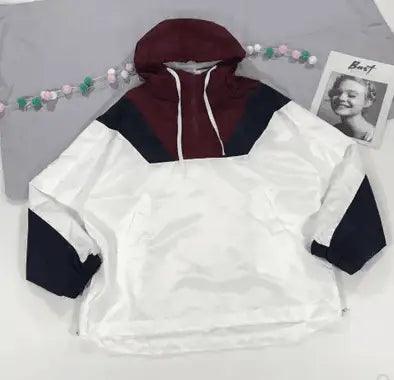 Contrast hooded loose long sleeved jacket Tailored Jacket Straight Jacket A-Line Jacket Contrast hooded loose long sleeved jacket Tailored Jacket Straight Jacket A-Line Jacket