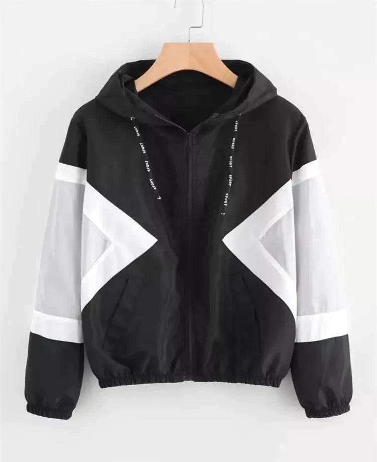 Women's Color Block Elastic Band Waist Hooded Jacket Rayon Fabric Velvet Fabric Corduroy Fabric Women's Color Block Elastic Band Waist Hooded Jacket Rayon Fabric Velvet Fabric Corduroy Fabric