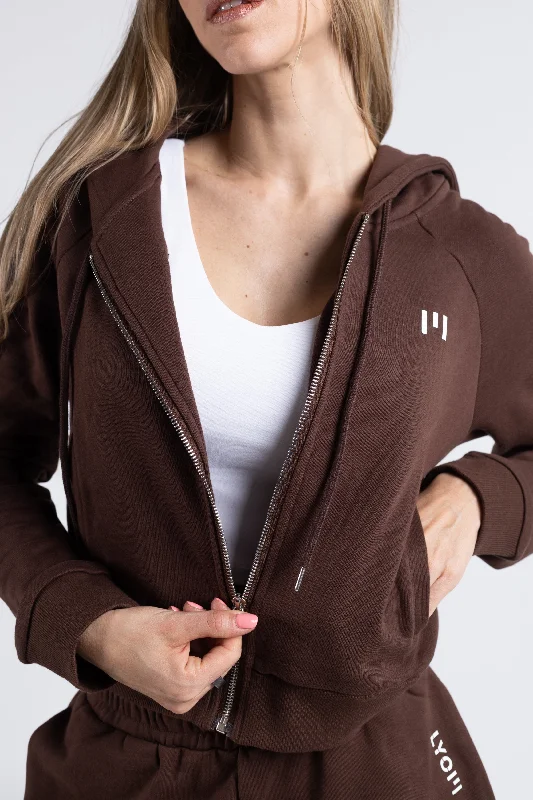LYOM™ Comfy Dreamy Jacket - Brown Welt Pockets Slit Pockets Flap Pockets