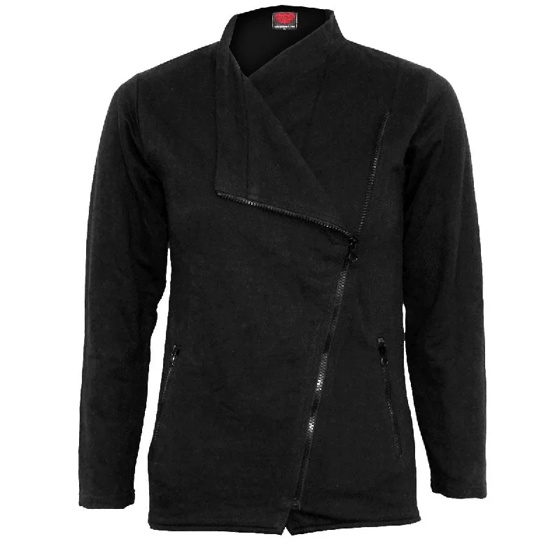 METAL STREETWEAR - Slant Zip Women Biker Jacket Black Anorak Shell Jacket Lightweight Jacket METAL STREETWEAR - Slant Zip Women Biker Jacket Black Anorak Shell Jacket Lightweight Jacket