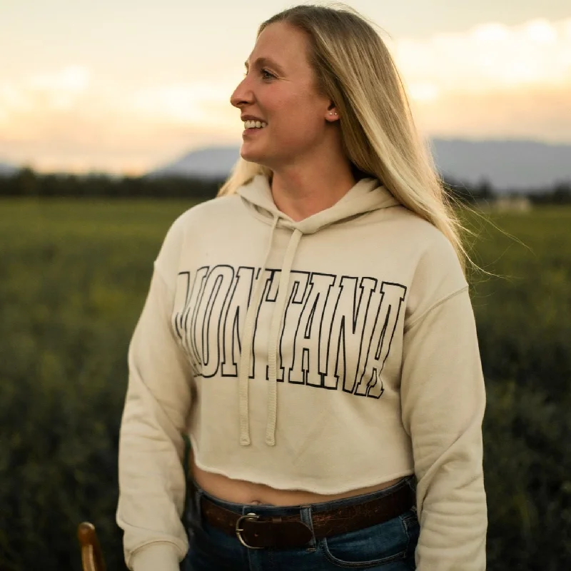 Montana Ladies Crop Hoodie - Heather Dust