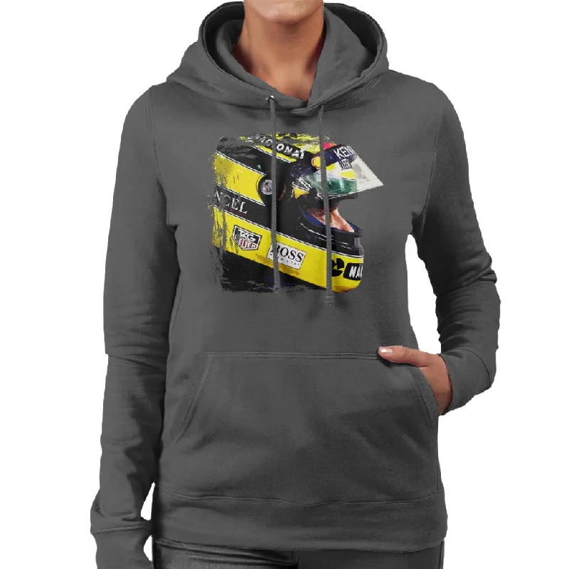 Motorsport Images Aryton Senna At Suzaka Japanese GP Women's Hooded Sweatshirt Hoodie with Gradient Ombre Colorful Motorsport Images Aryton Senna At Suzaka Japanese GP Women's Hooded Sweatshirt Hoodie with Gradient Ombre Colorful