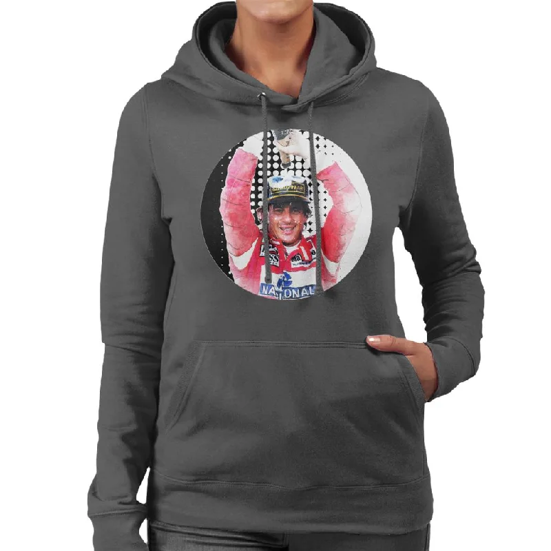 Motorsport Images Ayrton Senna Champagne Pop Art Women's Hooded Sweatshirt