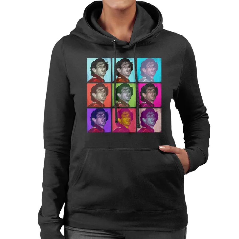 Motorsport Images Ayrton Senna Donington Park Pop Art Women's Hooded Sweatshirt