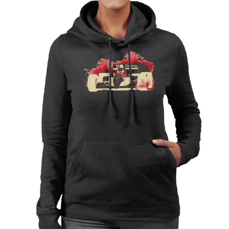 Motorsport Images Ayrton Senna McLaren MP46 Portuguese GP Negative Women's Hooded Sweatshirt