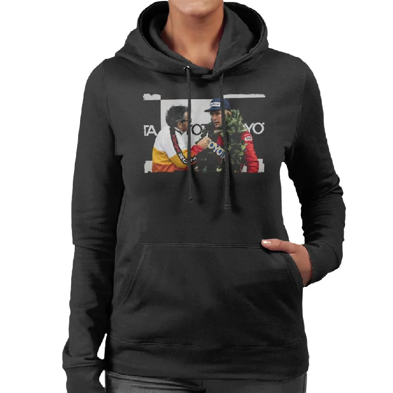 Motorsport Images James Hunt Podium Interview Women's Hooded Sweatshirt