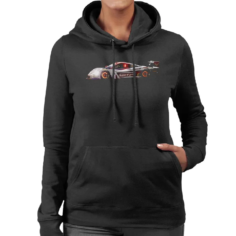 Motorsport Images Joao Barbosa Chevy Petit Le Mans Women's Hooded Sweatshirt