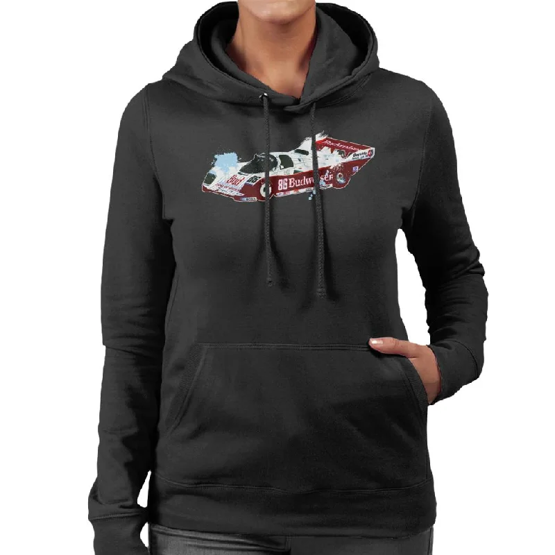 Motorsport Images Jochen Mass 962 IMSA Paint Splatter Women's Hooded Sweatshirt