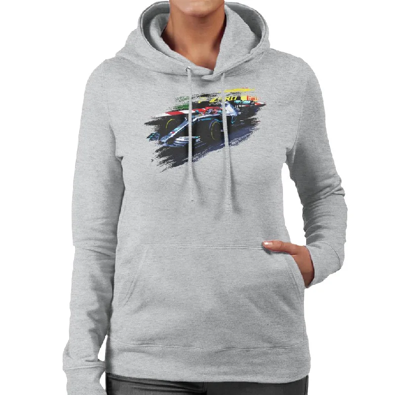 Motorsport Images Lewis Hamilton At Monaco GP AMG F1 W10 Women's Hooded Sweatshirt Hoodie with Ribbed Hem Stretchable Secure