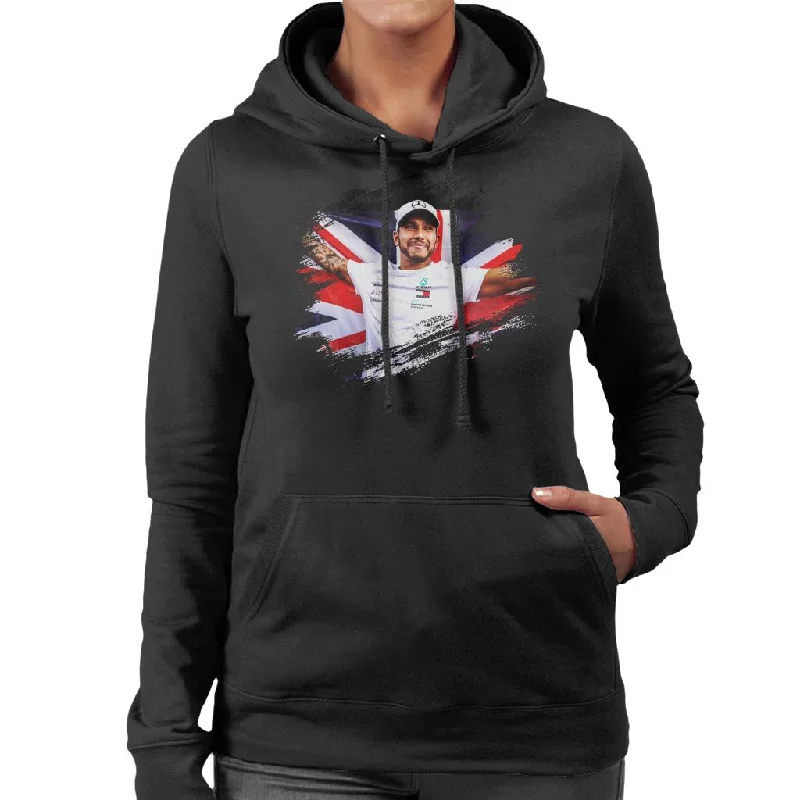 Motorsport Images Lewis Hamilton Autodromo Women's Hooded Sweatshirt Hoodie with Bell Sleeves Flared Feminine Motorsport Images Lewis Hamilton Autodromo Women's Hooded Sweatshirt Hoodie with Bell Sleeves Flared Feminine