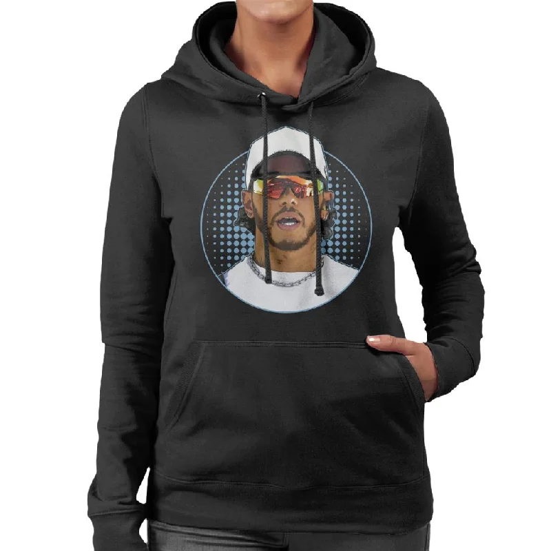 Motorsport Images Lewis Hamilton Wearing Sunglasses Design Women's Hooded Sweatshirt Hoodie with Side Slits Relaxed Casual Motorsport Images Lewis Hamilton Wearing Sunglasses Design Women's Hooded Sweatshirt Hoodie with Side Slits Relaxed Casual