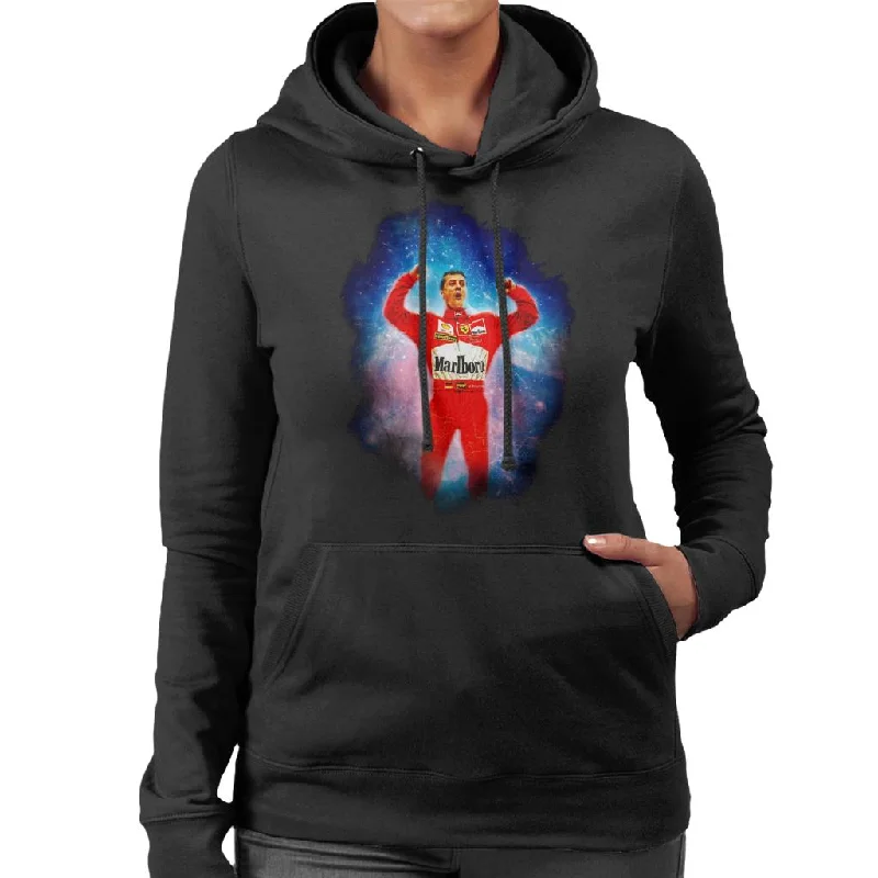 Motorsport Images Michael Schumacher Hungarian Grand Prix Win Women's Hooded Sweatshirt Hoodie with Hem Embroidery Detailed Premium Motorsport Images Michael Schumacher Hungarian Grand Prix Win Women's Hooded Sweatshirt Hoodie with Hem Embroidery Detailed Premium
