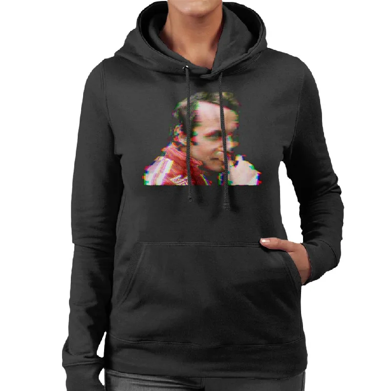 Motorsport Images Niki Lauda German GP 1976 Glitch Effect Women's Hooded Sweatshirt