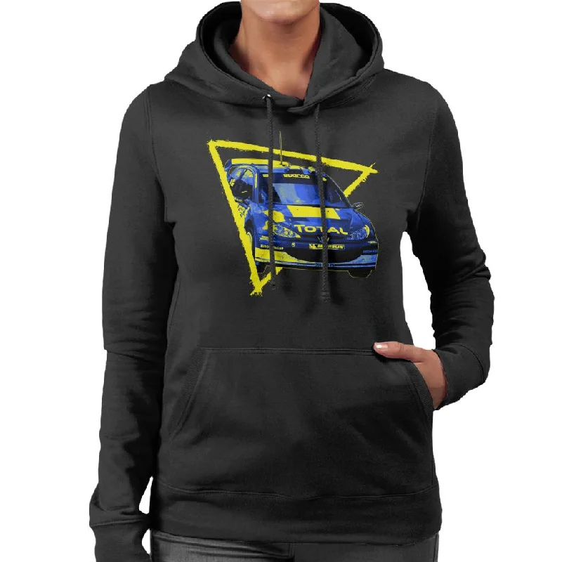 Motorsport Images Peugeot 206 WRC Blue Women's Hooded Sweatshirt