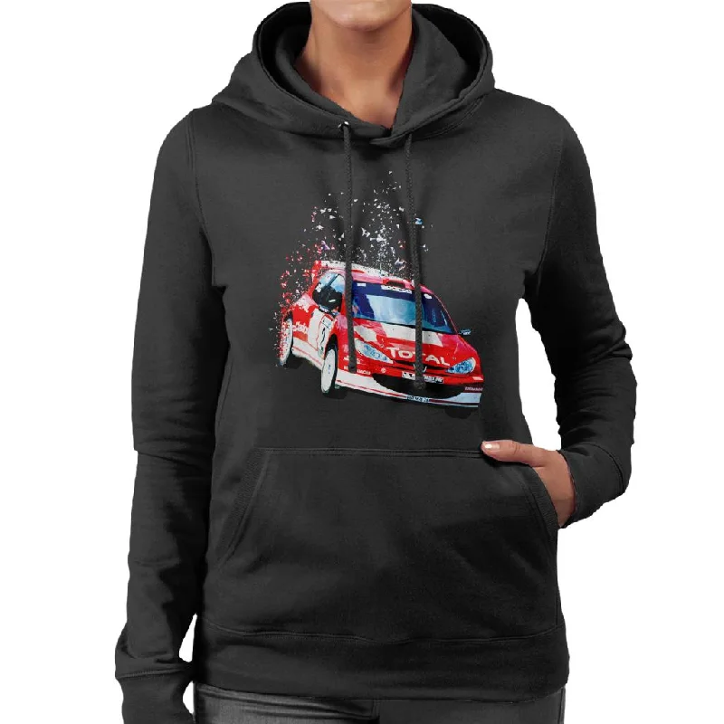 Motorsport Images Peugeot 206 WRC Fade Women's Hooded Sweatshirt