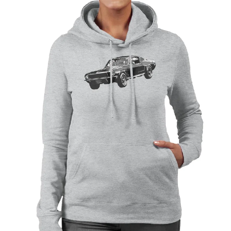 Motorsport Images Steve McQueen Ford Mustang Women's Hooded Sweatshirt Hoodie with V-Neck Classic Versatile Motorsport Images Steve McQueen Ford Mustang Women's Hooded Sweatshirt Hoodie with V-Neck Classic Versatile