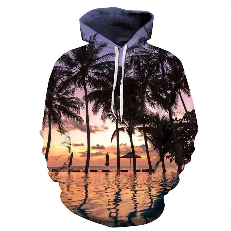Mr.1991 Seaside Coconut Hoodie Hoodie with Color Block Contrast Stylish