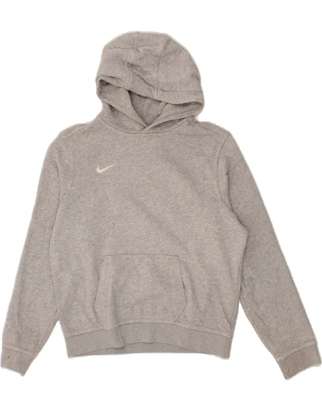 NIKE Boys Hoodie Jumper 12-13 Years Large Grey Cotton Hoodie with Contrast Stitching Detailed Premium NIKE Boys Hoodie Jumper 12-13 Years Large Grey Cotton Hoodie with Contrast Stitching Detailed Premium