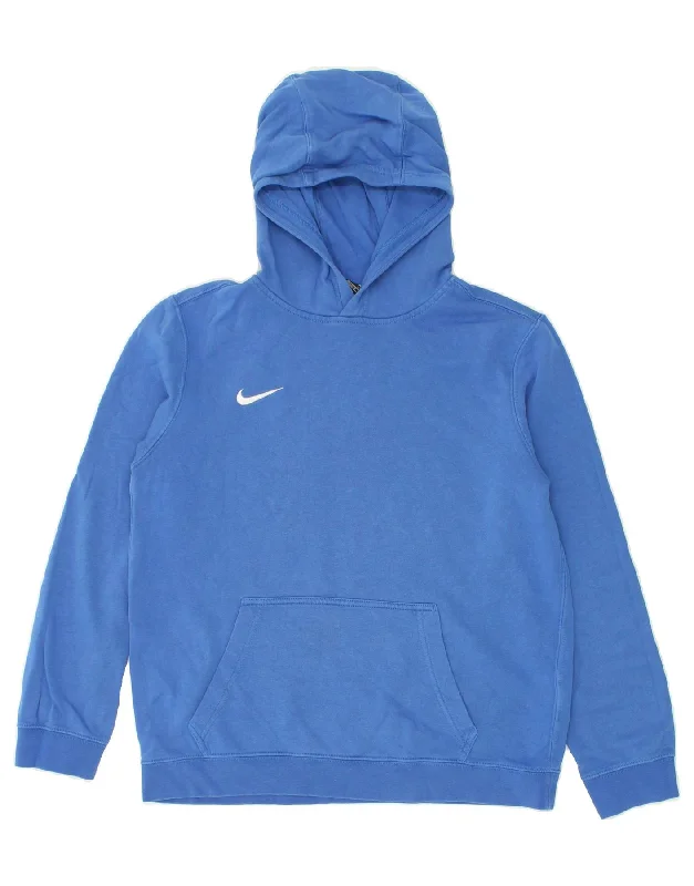 NIKE Boys Hoodie Jumper 13-14 Years XL Blue Cotton Hoodie with Drawstring Waist Adjustable Fitted NIKE Boys Hoodie Jumper 13-14 Years XL Blue Cotton Hoodie with Drawstring Waist Adjustable Fitted
