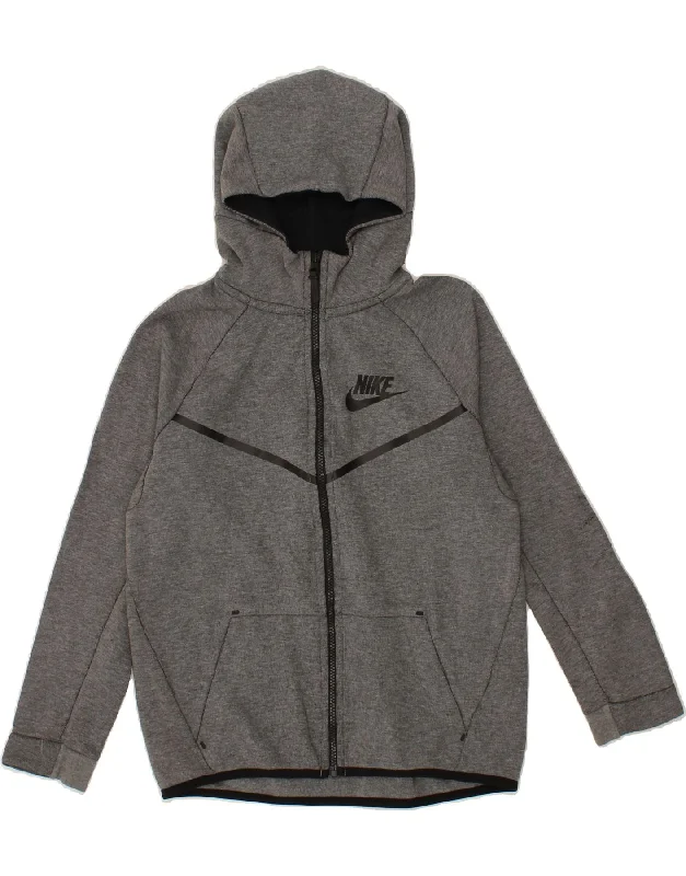 NIKE Boys Zip Hoodie Sweater 13-14 Years XL Grey Cotton Hoodie with Sequins Glamorous Eye-catching NIKE Boys Zip Hoodie Sweater 13-14 Years XL Grey Cotton Hoodie with Sequins Glamorous Eye-catching