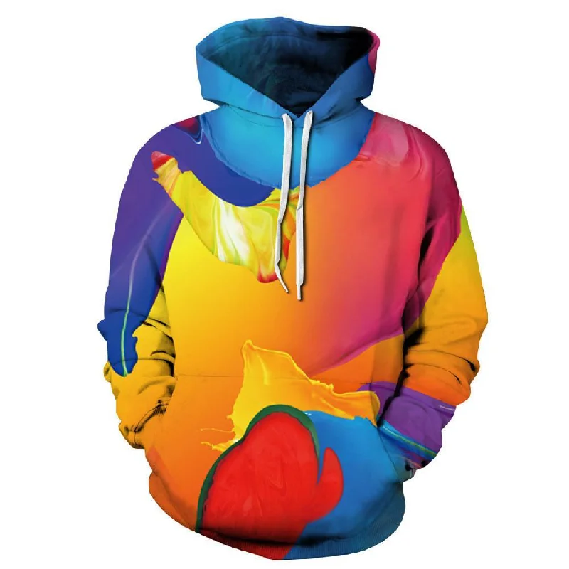 Paint Waves Hoodie Hoodie with Cuffed Sleeves Snug Secure