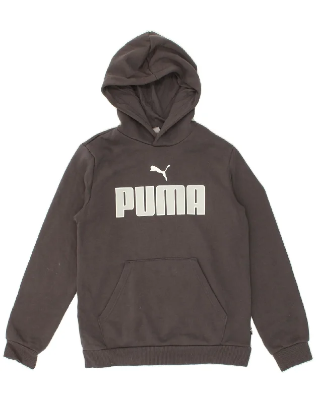 PUMA Boys Graphic Hoodie Jumper 13-14 Years XL Grey Cotton Hoodie with Side Slits Relaxed Casual PUMA Boys Graphic Hoodie Jumper 13-14 Years XL Grey Cotton Hoodie with Side Slits Relaxed Casual