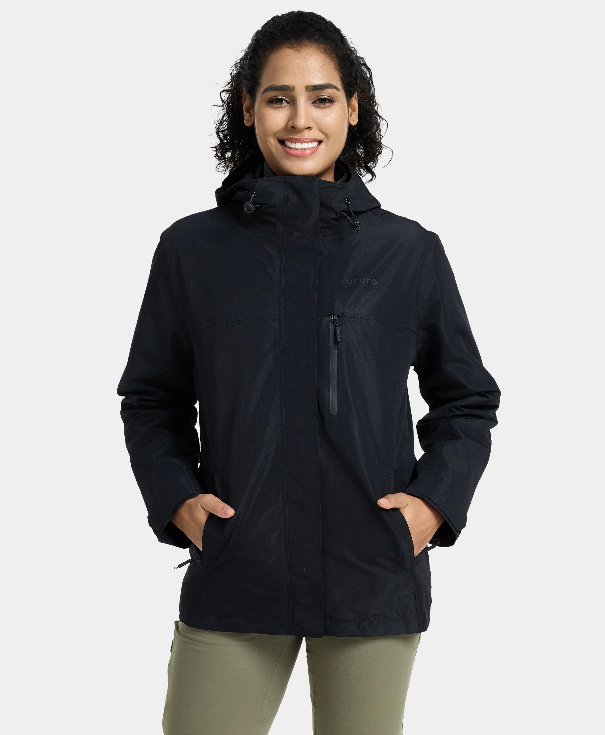 River Ridge Women's Waterproof Shell Jacket - Black Zip Front Button Front Snap Front River Ridge Women's Waterproof Shell Jacket - Black Zip Front Button Front Snap Front