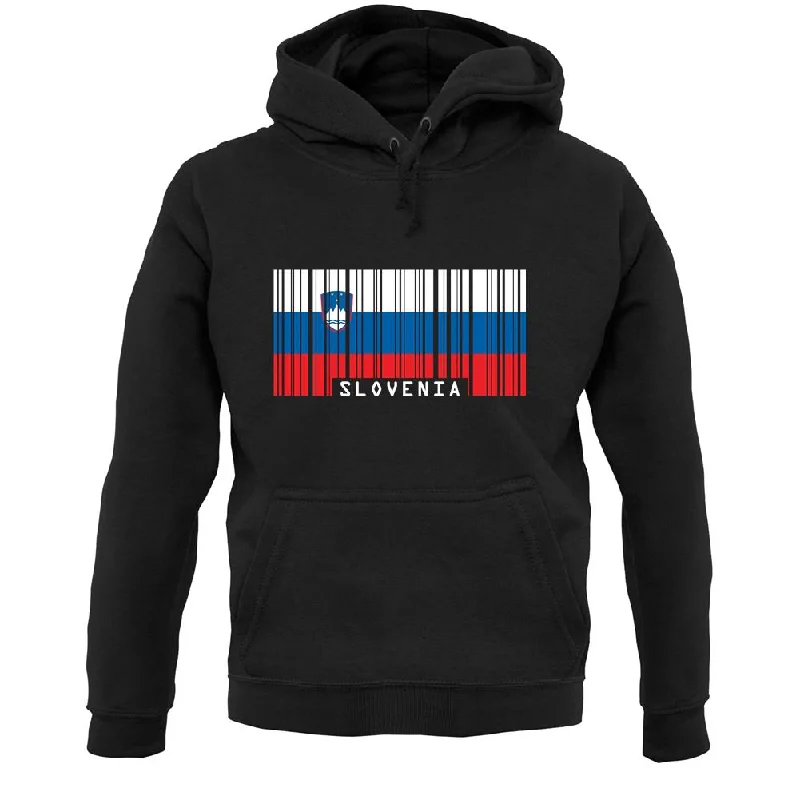 Slovenia Barcode Style Flag Unisex Hoodie